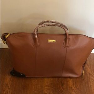Joy & Iman NWT leather wheeled duffle suitcase
